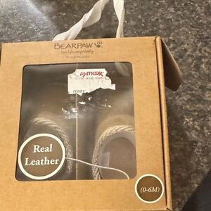 New with tags! BearPaw Infant Leather Booties - Brown 0-6 months